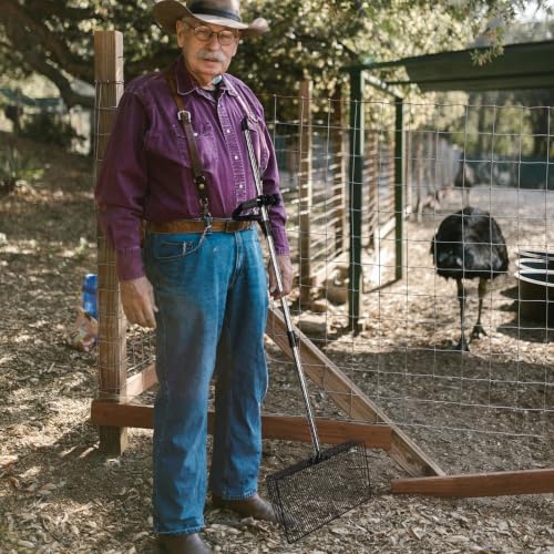 ULTECHNOVO Heavy Duty Long Handle Design in Poultry Manure Scooper Stainless Steel Wide Scoop Surface Efficient Cleaning and Poultry Operations and Chicken Coop