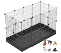 LANGXUN 24pcs DIY Small Animal Pet Playpen with Waterproof Mat, C&C Cage for Puppy Kitten, Rabbit Cage,Guinea PigsGuinea Pig Cages | Indoor & Outdoor Portable Metal Wire Yard Fence, Metal Pet Panels - style: 24 Metal Panels (11.8'' x 15")