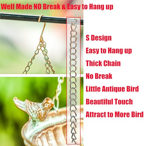 16" Hanging Bird Bath for Outdoors, Metal Bird Bath Bowl | sutible for Garden, Backyard, Patio Decoration