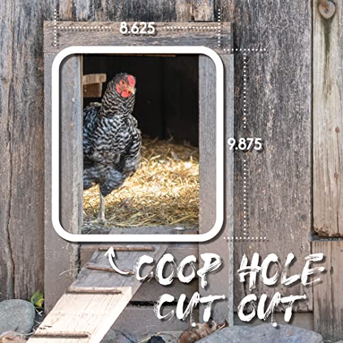 Harris Farms Automatic Chicken Coop Door, 3 Modes, Battery Operated | Automatic Coop Door, Battery Powered Operation, Weather-Resistant Design, Easy Installation for Backyard Coops