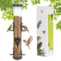 1PK Metal Wild Bird Feeder,Squirrel Proof Bird Feeders for Outside,Hanging 6 Port Tube Bird Feeder Transparent Finch Bird Feeder for Attracting Birds in Your Lawn, Garden, Balcony – Coffee - color: Coffee