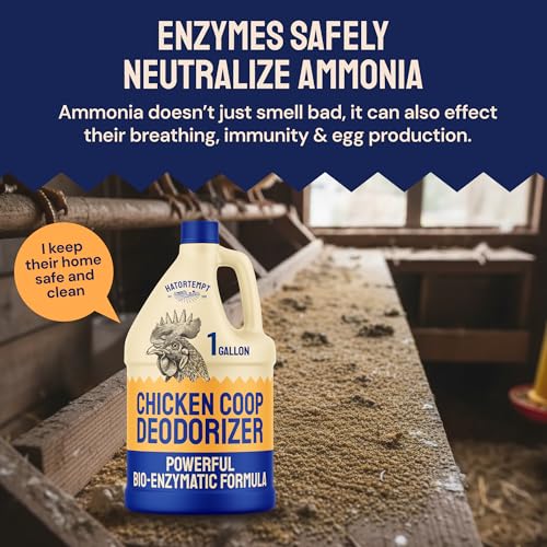 Hatortempt 1 Gallon Chicken Coop Deodorizer and Cleaner Spray, Unscented | Surface Odor Eliminator - Controls Ammonia - Safe & Fast Drying - Refresher for Wood, Sand, Bedding, Hay, Pine & Stone - size: 128 Fl Oz (Pack of 1)