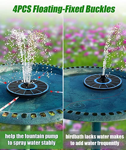 SZMP Solar Fountain Pump Upgraded 100% Glass Panel, 3.5W Solar Powered Fountain Built-in 2000 Battery with 7 Nozzle & 4 Fixer, Solar Fountain for Bird Bath, Pond, Fish Tank, Outdoor