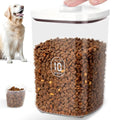 LEAWALK 10Lbs/10.57Qt Airtight Dog Cat Food Storage Container and Dog Treat Containers BPA-Free, PET Clear Stackable Pet Storage Bin, Pop Top, 1-Cup Scoop for Pet Food/Rice/Flour/Bread/Grains - color: White-10L-A