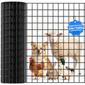 Welded Wire Fence, 24 Inch x 100 Foot Black PVC Coated Wire Mesh, 2 Inch x 3 Inch 16GA Garden Border Fencing Roll Vinyl Coating Metal Wire Mesh for Yard Vegetable Plant Protection Poultry Netting - size: 24X100ft
