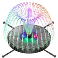 SZMP 3.5W Glass Solar Fountain with Swivel-Out Fixed Rods, Solar Bird Bath Fountains with LED Lights and 2000mAh Battery, 7 Nozzles, Outdoor Solar Water Fountain Pump for Garden, Pool, Pond (Black) - color: Black