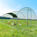 Large Metal Chicken Coop, Chicken Runs for Yard with Cover Walk-in Poultry Cage for 10 20 Chickens, Chicken Pen Duck Coop Hen House with Round Water-Resident Top and Feeding Door 19.2Lx9.84Wx6.23H FT - size: 230.3"L x 118.1"W x 74.8"H