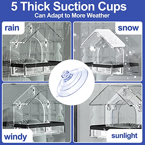 Bird Feeder Suction Cup, Bird Feeder Window Suction Cup, Bird Feeder Suction Cups Replacement (5 Pcs)