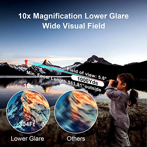 10x42 Focus-Free Binoculars,Professional High Powered HD Large View Focus-Free Binoculars,with BAK-9 Prism FMC Lens for Bird Watching Hunting Trave Watching Sport Events