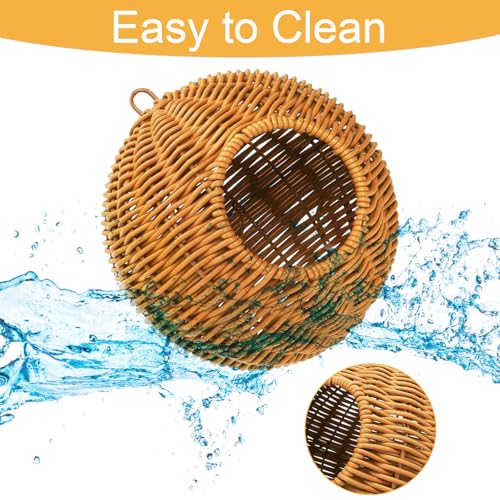 Steel Frame Bird Nest for Cage, Washable Small Bird Bed Chewproof with Plush Pad, Hammock Hideout Lay Eggs Parakeet Nest Sleep, Parakeet Warm Bed House Hut for Lovebird, Canary, Budgie, Finch