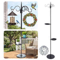 1 Set Upgraded 75.9" Shepherds Hook for Bird Feeder, Hanging Plant Wind Chime Stand, Metal Adjustable Standing Pole Holder for Indoor Outdoor, with 2 Rack & Weight Bag (3 Hooks) - style: 3 Hooks