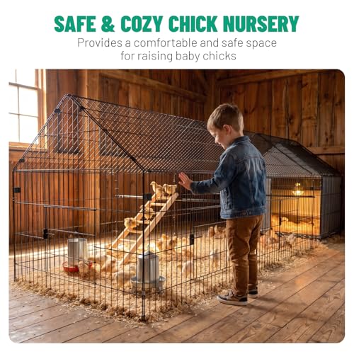 NUGRIART Portable Chicken Coop with Run, 130"×40" Poultry Cage with Waterproof Cover for Small Backyard Flocks, Chickens, Ducks, Rabbits & Small Animals - size: 130.0"L x 40.0"W x 40.0"H