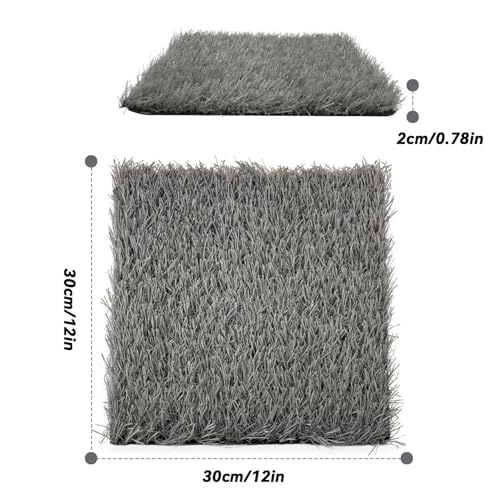 PINVNBY 4 Pcs Washable Chicken Pads for Nesting Box,Artificial Grass Mat for Chicken Coop Laying Hen Nest Bedding Fake Grass Synthetic Turf Mats for Pet Garden Lawn Indoor Outdoor(Gray) - size: 【Grey|4 PCS】