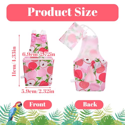 5 Pcs Bird Diaper, Parrot Nappy with Waterproof Inner Cute Parrot Pants Reusable Cockatiel Clothes Flight Suit for Parakeet Cockatiel Mini Macaw Budgie Canary