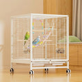 Bird Cage Large Flight Cage for Parakeet with Wheels Stand | Spacious bird cage with full view design, flight space layout and accessories for parakeet small bird daily living - size: 15.7"L x 15.7"W x 21.7"H