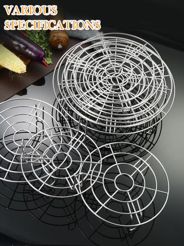 Dia 10.8" Round Cooking Rack Stainless Steel Steamer Rack with 2.8" Height Legs Grilling Rack Canning Rack Cooling Rack for Baking Canning Cooking (Height 2.8",11"/28cm) - color: White, size: 11"