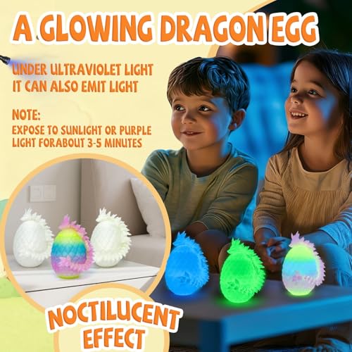 3D Printed Dragon Eggs with Dragon Inside,Prefilled Easter Eggs Filled,Articulated Flexible Dragon,Easter Advent Calendar Easter Basket Stuffers,Collectibles for Adults Teens Boys (18pcs) - color: 18pcs