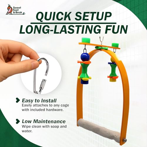 Sweet Feet and Beak Whirly Bird Swing, Medium Indoor Pedicure Perch - size: Medium