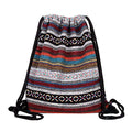 Van Caro Bohemian Drawstring Backpack Light Cinch Bag Gym Sack String Bag (Color 2) - color: Color 2