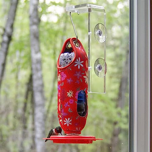 Suction Cup Window Hanger Set of 2 - Pre-Assembled, Extra-Long Acrylic Hangers for Bird Feeders, Small Plants, Wind Chimes, and Garden Ornaments