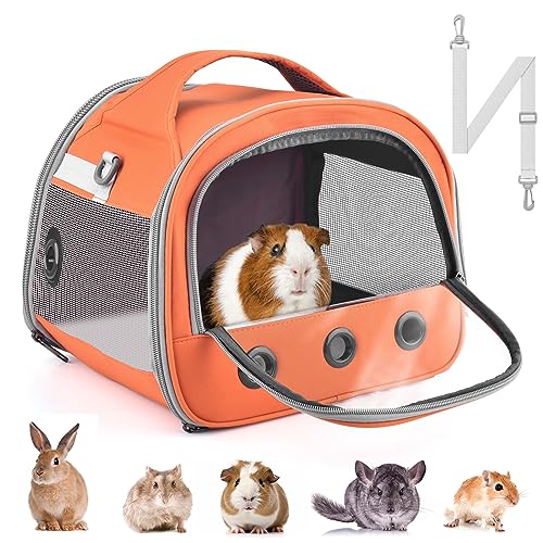 Bissap Guinea Pig Carrier Bag, Portable Small Animal Carrier Pouch for Hamster Chinchilla Rabbit Gerbil Hedgehog Sugar Glider Outgoing Travel Carrying Case -Orange - color: Orange