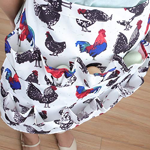 Zopsc Eggs Collecting Apron with Multiple Pockets, Farm Apron for Chicken Duck Eggs Gathering, Egg Holding for Farmhouse Supplies (2 M)