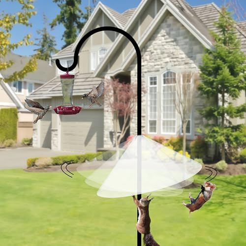 Squirrel Baffle for Bird Feeder Pole - 19 Inch for Shepherd’s Hook, Squirrel Proof Cone (1 Pack, Semi-Transparent) - color: Clear