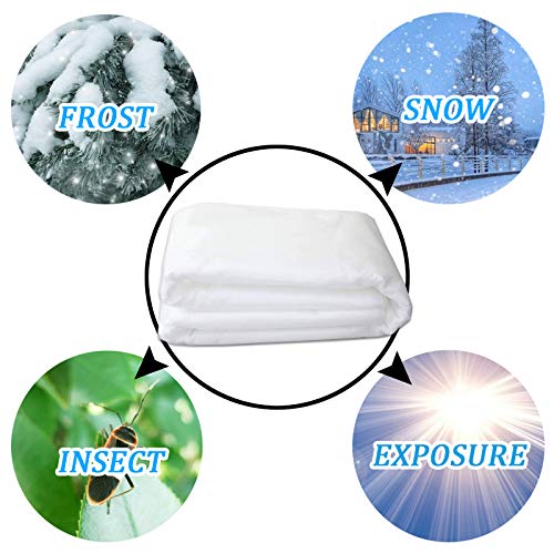 Darnassus 8FT×24FT Plant Covers Frost Cloth Breathable Floating Row Cover | Frost Cloth Plant Freeze Protection Floating Row Covers for Winter Garden Beds Plant Growth Pest Protection