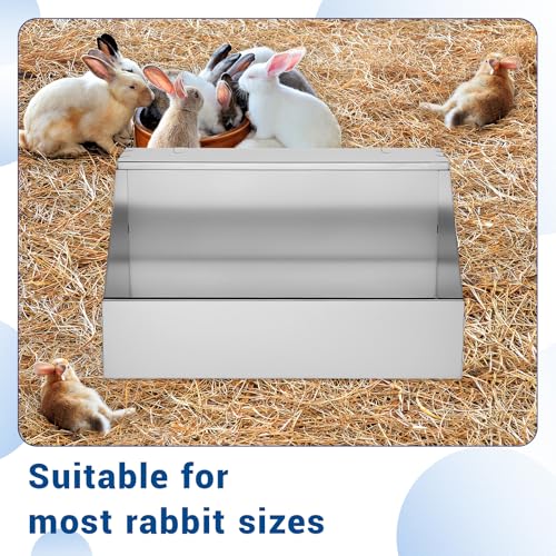 2Pack Rabbit Nesting Box,Metal Bunny Small Animal Nest with Removable Floor | Rabbitry Supplies Bunny Small Animal Galvanized Nest with Removable Acrylic Floor, Durable, Easy to Clean Indoor/Outdoor Use