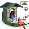 PeckCam® Bird Feeder with Camera Solar Powered 2K Live Video Auto Capture | AI Bird Species Identification, Instant App Alert, IP65 Waterproof, Easy Setup, Backyard Bird-Watching, Gift for Bird Lovers - color: Green