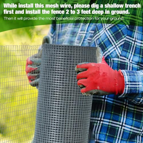 Tatuo Hardware Cloth 1/2 Inch 16in x 50ft Hot Dip Galvanized After Welded Cage Mesh Rolls 21 Gauge Metal Chicken Wire Roll Wire Fencing Poultry Netting for Raised Garden Rodent Animals - color: Silver, size: 16in X 50ft