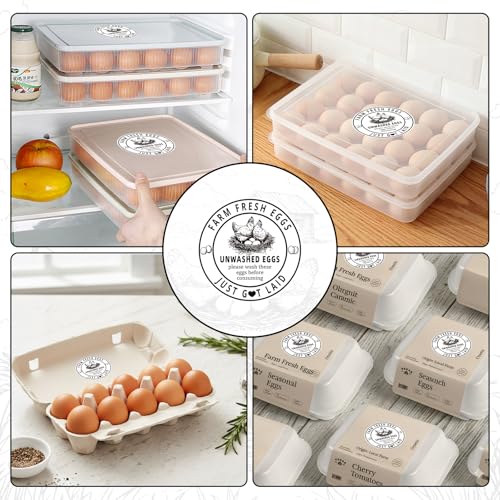 500Pcs Farm Fresh Egg Carton Stickers Labels, 1.7 Inch Self Adhesive Unwashed Eggs Lables for Farm Small Businesses and Chicken Farms Farmers Markets - color: Unwashed Eggs