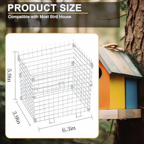 Bluebird House Predator Guards 2 Pack Metal Wire Entrance Hole Protector Bird House Hole Protector Bird House Wire Entrance Guard for Blue Bird Nesting & Babies Safe (Square)