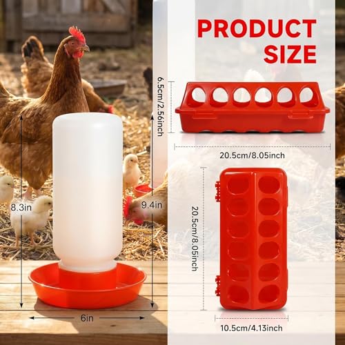 4PCS Chick Feeder and Waterer Kit,Baby Poultry Starter Set for Small Poultry Chicks Ducks Quail Pigeons Birds(Red Chick Feeder Waterer Kit) - color: 4PCS Chick Feeder and Waterer Kit