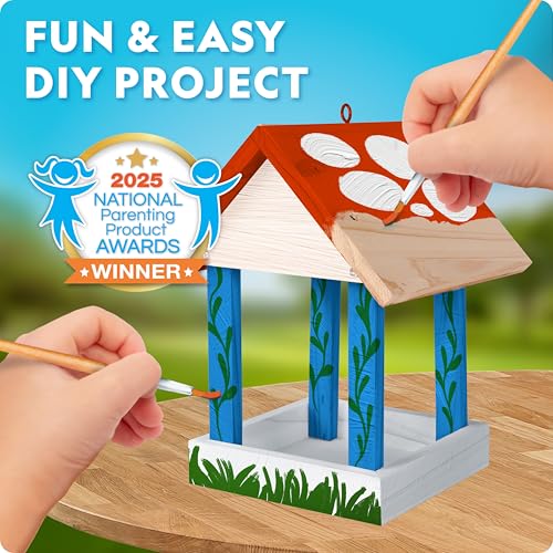 National Geographic Build Your Own Bird Feeder Craft Kit for Kids | DIY Wooden Bird Feeder, Paints and Brush, Bird-Watching Journal, Educational Poster, Outdoor Nature Craft, Birthday Gift - style: DIY Bird Feeder