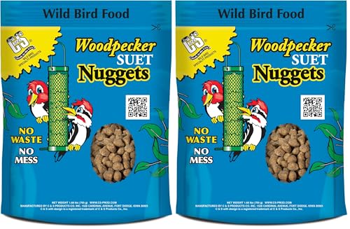 C&S Woodpecker Suet Nuggets Single Packs, 27 oz, None (Pack of 2) - size: 1.69 Pound (Pack of 2)