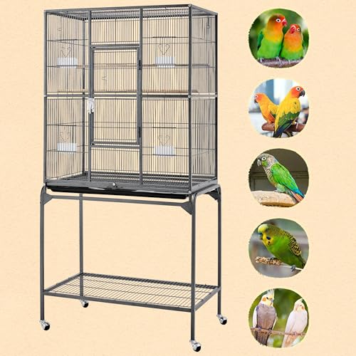 Yaheetech 63'' Detachable Parrot Cage for Cockatiel Sun Parakeet Green Cheek Conure Lovebird Budgie Finch Bird Cage with Stand