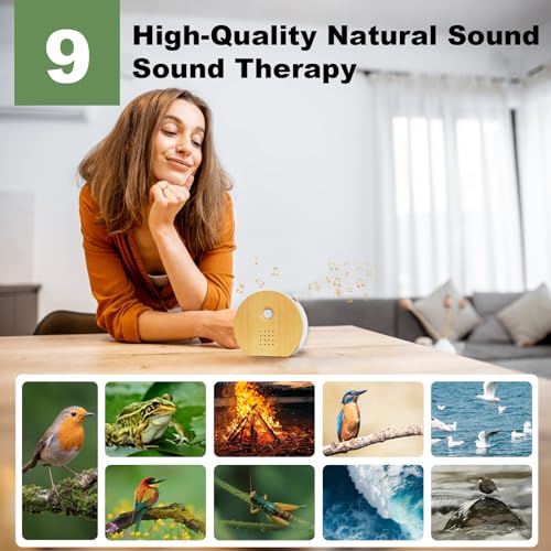 Singing Bird Box with Motion Sensor, White Noise Nature Sound Machine for Bathroom Privacy & Home, 9 Soothing Bird & Water Sounds, Adjustable Volume & Timer, Relaxation Sleep Gift