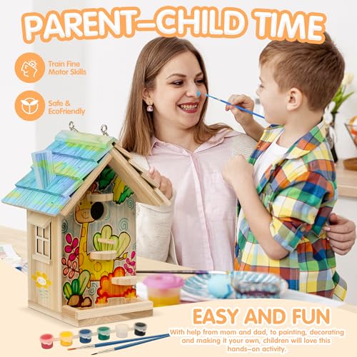 DIY Birdhouse Kit, Wooden Bird House for Adults to Build, DIY Bird House for Outside, Outdoor Woodworking Adult Crafts