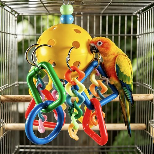 Parrot Toys, Hanging chew Toys Suitable for African Gray Parrots, Cockatiels, Amazon, Lovebirds, Peacock Parrots, and Peacock