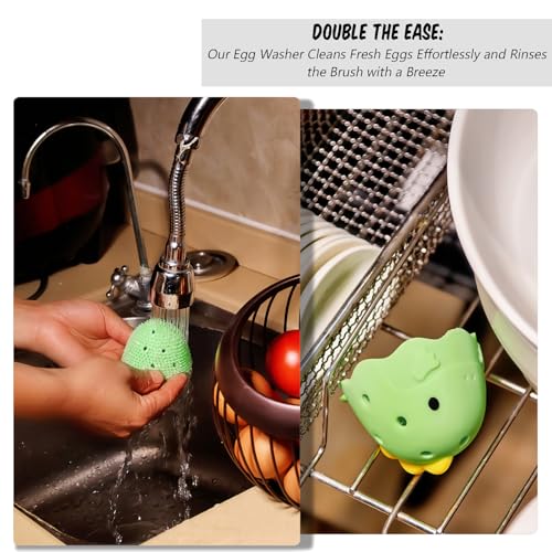 Dinosaur Egg and Vegetable Washer, 2.17 Inches, Food-Grade BPA-Free, Yellow (1, Yellow) - color: Yellow