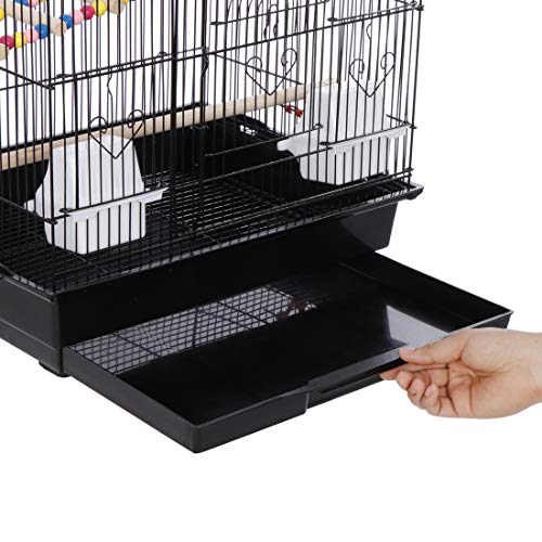 ZENY 39-inch Roof Top Large Flight Parrot Bird Cage for Small Quaker Cockatiel Canary Sun Parakeet Green Cheek Finch Budgie Lovebirds Wrought Iron Pet Bird Cage w/Toys