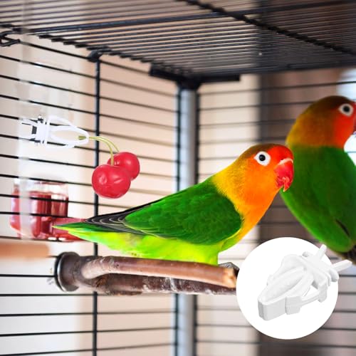 12 Pcs Bird Cage Food Holder, Parrot Fruit Vegetable Clips Millet Holder for Birds Cages Feeder Clip for Budgie Parakeet Canary Cockatiel Macaw Conure Cockatoo