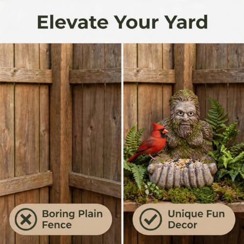 2026 New Extra Large Bigger Bigfoot Bird Feeder for Outdoors - Hand-Painted Garden Sculpture & Wild Bird Feeder, Large Capacity with Hidden Hook, Unique Gift for Bird Loverse