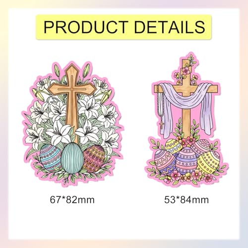 GLOBLELAND Easter Crosses Clear Stamps and Metal Die Cuts Easter Eggs Transparent Stamp Spring Flowers Cutting Dies for Card Making Embossing Scrapbooking - style: Easter Crosses