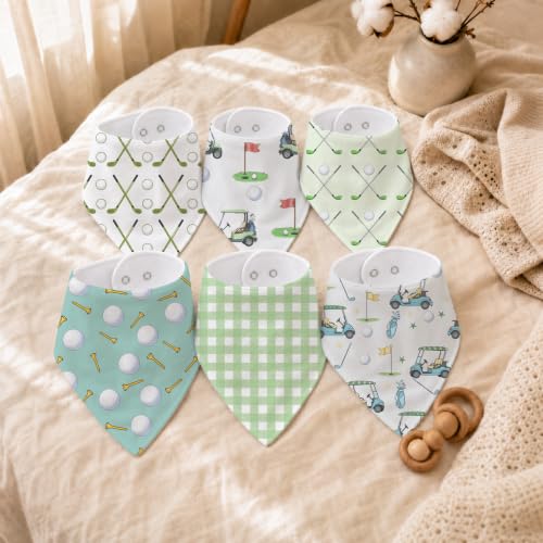 Baby Organic Cotton Teething Cloth Newborn Baby Burp Cloth Bandana Drool Cloth for Drooling Cotton Baby Gifts - color: Golf