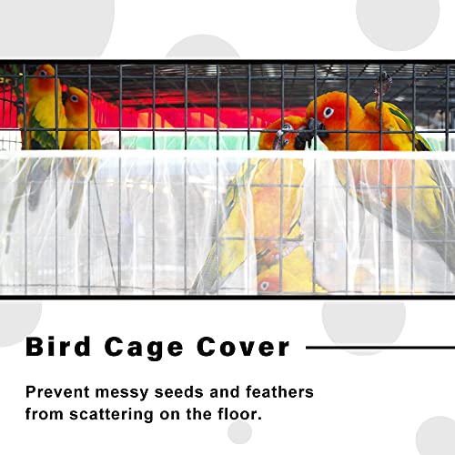 Soft Airy Bird Cage Net Cover, Bird Cage Seed Catcher, Skirt Guard Gauze Birdcage Mesh Netting for Round Square Cages, Reuseable (White, L) - color: White, L