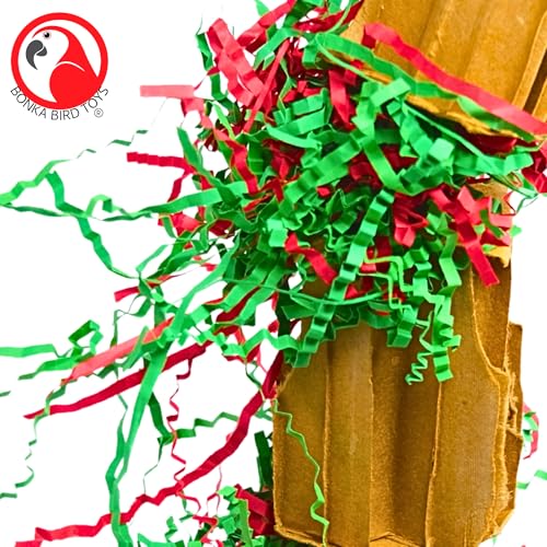 Bonka Bird Toys 3831 Medium Gift Box 16" x 2" Cardboard and Paper Shreddable Foraging Toy for Medium to Large Parrots Chewing Enrichment Cage Toy Amazon Eclectus and Similar