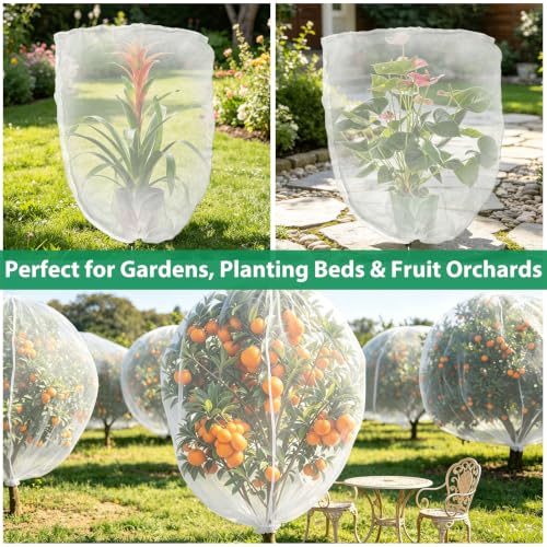 Bird Netting for Garden Protection, 2 Pack 7.21Ft x 5.9Ft Garden Netting | Reusable Fruit Tree Netting, Blueberry Netting, Fine Mesh with Zipper, Drawstring & Lock Buckle, Keeps Birds & Insects Away - size: 2 Pack 7.21Ft x 5.9Ft