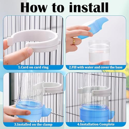 4 Pack Bird Cage Water Dispenser, Hanging Bird Water Feeder for Cage | Parakeet Water Dispenser for Cage, No Spill Automatic Feeder, Parakeet Cage Water Container for Small Birds Parrot Macaw - color: Mix-120ML